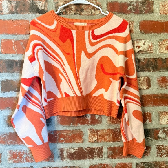 Altar'd State Sweaters - Altar'd State Vibrant Orange and Red Sweater